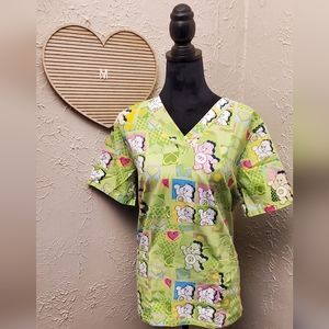 Medium care bear scrub top